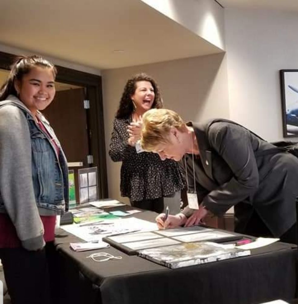 CYCABC Conference Youth Artist and MCFD Minister Katrine Conroy 2018 (Meredith Graham in back)